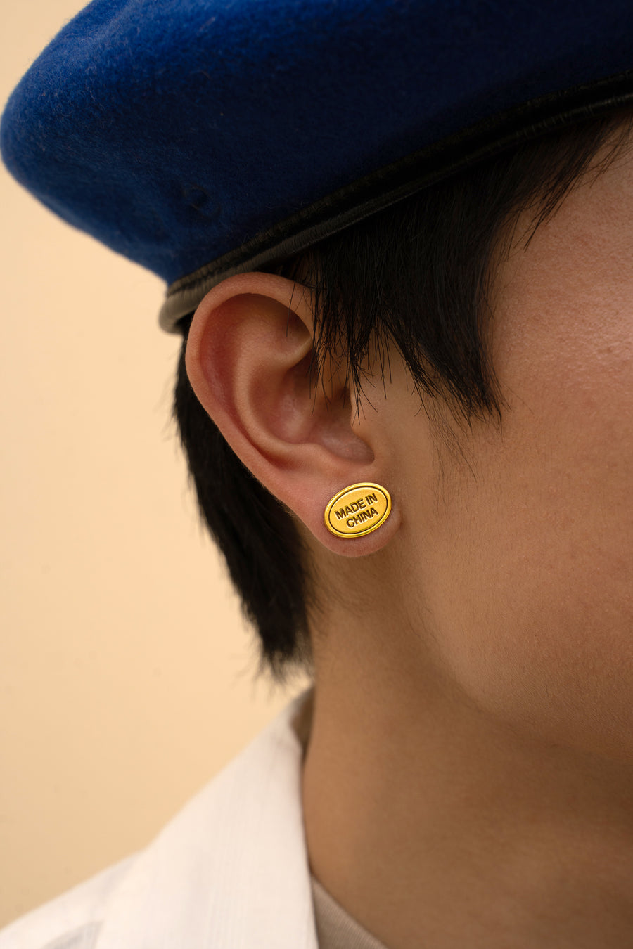 MADE IN CHINA STICKER earring