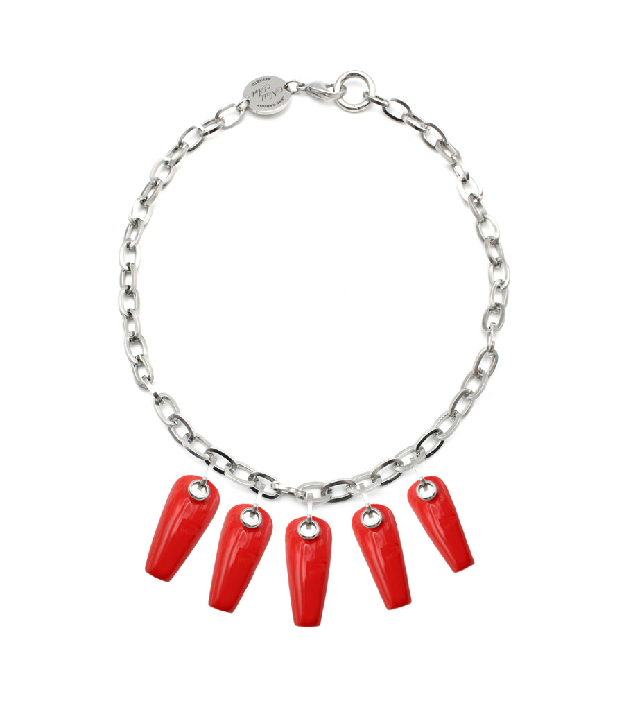 NAIL ART RED FIVE necklace